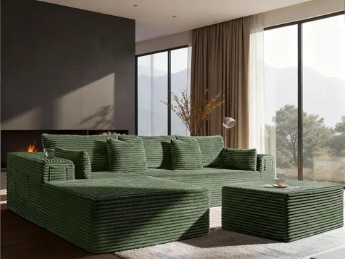 Vista 138 de Sofá modular de gran tamaño de 108 pulgadas, cómodo sofá deshuesado en forma de U para sala de estar, asientos extra profundos, sin montaje, sofá