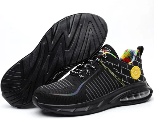 Vista 2 de Men Women Safety Shoes Indestructible Steel Toe Shoes Puncture Proof Non Slip Work Shoes Lightweight Work Sneakers Air Cushion Warehouse Industry