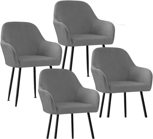 Vista 22 de Fundas protectoras de terciopelo elástico para sillas de comedor con brazos y respaldo curvado pequeño, juego de 6/4/2 para cocina, oficina, hogar
