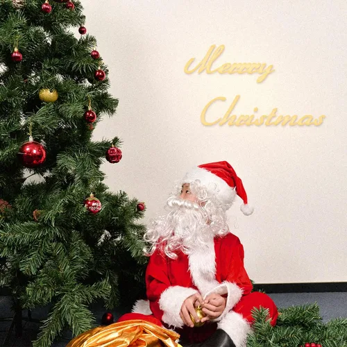Vista 6 de Disfraz de Papá Noel para niños y niños, 9 piezas de franela de lujo