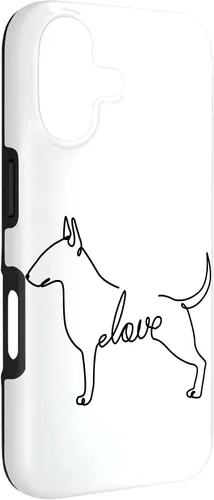 Vista 3 de Bull Terrier Love Bully Dog Love Single Line Art Sketch Case for iPhone 17