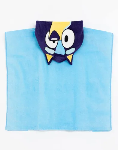 Vista 3 de Bluey Poncho de toalla para niños Toalla de baño de dibujos animados azul para niñas y niños con orejas 3D Traje de baño para cachorros