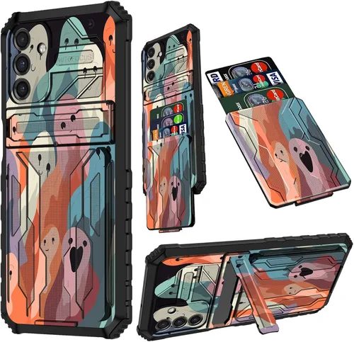 Vista 52 de Funda para Samsung A13 5G, Galaxy A13 5G con tarjetero desmontable atril resistente a prueba de golpes funda protectora para Samsung Galaxy A13 Gato