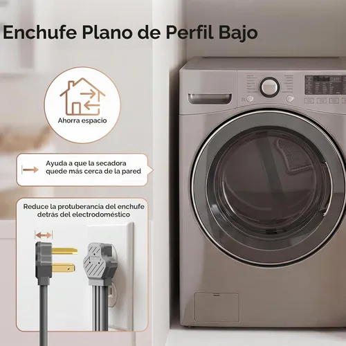 Vista 4 de TOPDC - Cable de secado de 3 puntas, cobre puro 30A de 5 pies, NEMA 10-30P, certificación ETL