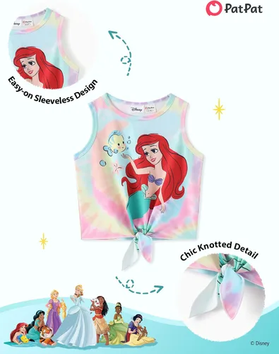 Vista 4 de Disney Stitch, Frozen, Minnie Mouse, Princesa, Winnie Tank Top+Shorts Dolphin para niñas, conjunto deportivo de entrenamiento de verano