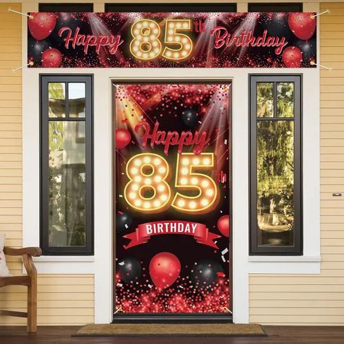Vista 41 de Juego de carteles de feliz cumpleaños 10 para puerta, porche, decoraciones de cumpleaños de 10 años, suministros de fiesta para mujeres y hombres