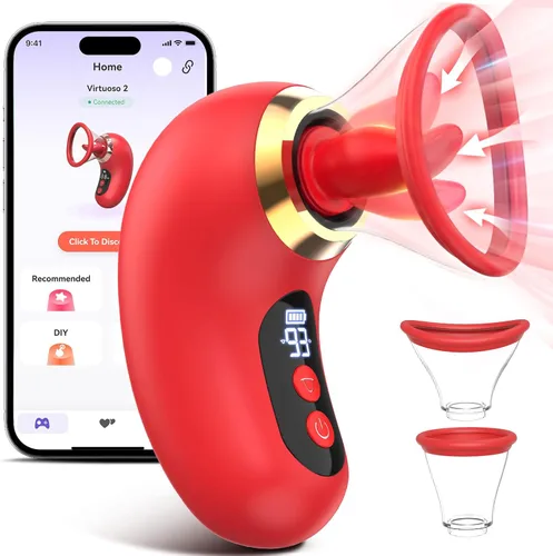 Vista 11 de Juguetes sexuales de rosa para mujer - Vibrador de succión de 5 en 1, juguete sexual de rosa, 3 succiones, 9 lamidos de lengua y vibración, juguetes