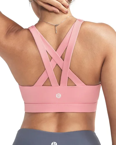 Vista 25 de RUNNING GIRL - Sujetadores deportivos para mujer, sujetadores deportivos con tiras acolchadas y espalda cruzada de apoyo medio con copas extraíbles
