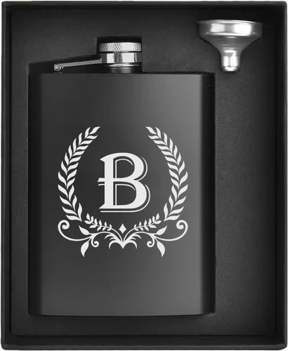 Vista 23 de ELEGANTPARK Petacas para Licor para Hombres con Iniciales Monogramadas Regalos para Hombres Cumpleaños Regalos Personalizados para Él Padrinos Papá
