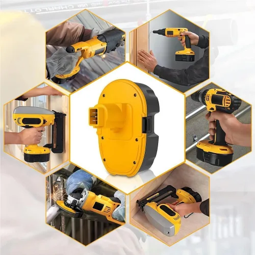 Vista 6 de LINGYUE Batería de repuesto Ni-MH de 18 V compatible con Dewalt DC9096 DC9098 DW9095 DW9096 Amoladora angular inalámbrica/llave/herramienta