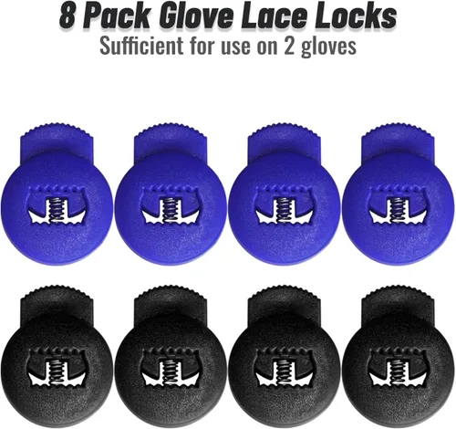 Vista 4 de Cerraduras de guante, cerraduras de encaje para guantes de béisbol, paquete de 8, no requiere más nudos, ajuste universal para guantes de béisbol