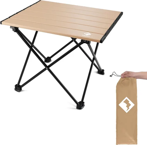 Vista 14 de VILLEY - Mesa auxiliar de aluminio portátil, ultraligera y plegable con bolsa de transporte, para acampar, cocinar al aire libre, picnic