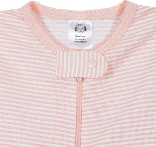 Vista 19 de Gerber Pijama con pies para bebés y niñas, paquete de 4