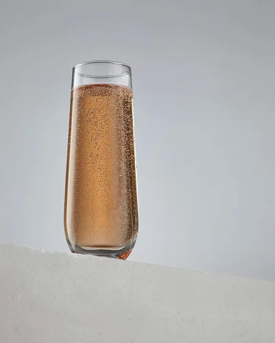 Vista 7 de JoyJolt Milo Copas de champán sin tallo, juego de 4 vasos de cristal. 9.4 onzas. Juego de copas de champán. Copas de vino prosecco, juego de copas