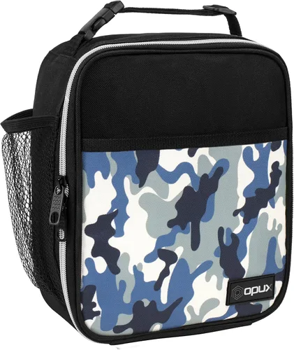 Vista 13 de OPUX lonchera aislada de alta calidad Bolsa de almuerzo escolar suave hermética para niños y niñas Durable y reutilizable como lonchera de Negro