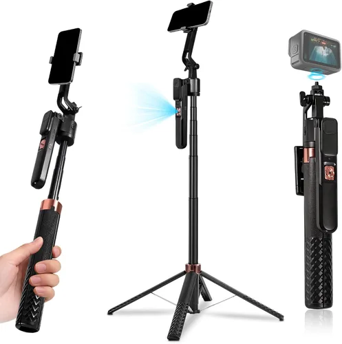 Vista 10 de Trípode de teléfono con seguimiento automático, rotación de 360°, trípode de seguimiento facial automático con gestos y control remoto, soporte