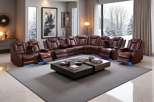 Vista 22 de A Ainehome Juego de sofá modular reclinable eléctrico con luz LED, sofás seccionales de cuero, juegos de muebles de sala de estar, juegos de sofá