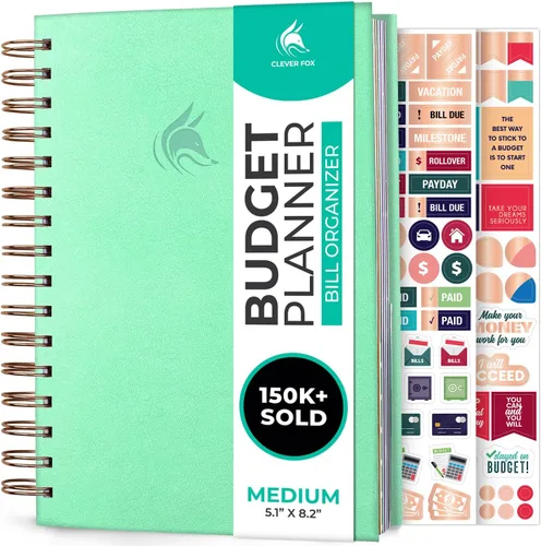 Vista 19 de Clever Fox Planificador de presupuesto y organizador mensual de facturas con bolsillos. Rastreador de gastos, diario de presupuestos y libro Negro