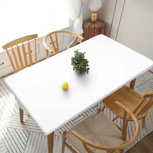 Vista 8 de Mantel rectangular, cubierta de borde elástico ajustable, manteles de decoración del hogar, cubiertas de derrames para comedor de interior, fiestas