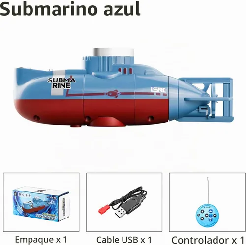 Vista 9 de GoolRC Mini submarino RC, LSRC-SMI barco de control remoto impermeable buceo juguete (azul)