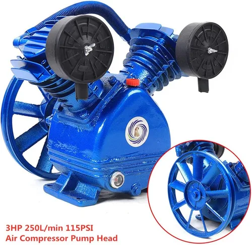 Vista 3 de Cabezal de bomba de compresor de aire de cilindro gemelo de 2.2KW (3HP), reemplazo de la bomba del compresor de aire, 250L/min 115 Psi V