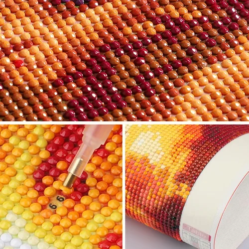 Vista 5 de SENQAO Kits de arte de diamantes para adultos, Golden Retriever - Pintura de puntos de diamante de taladro completo para principiantes, pintura
