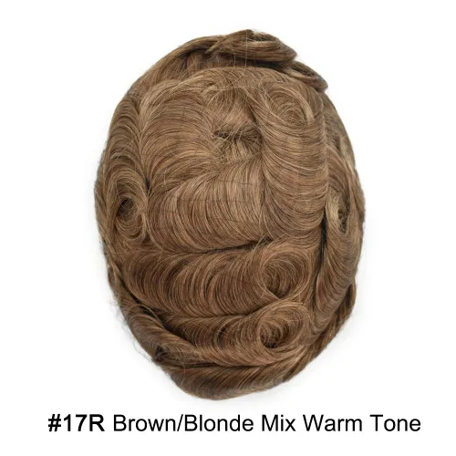Vista 289 de Toupee para hombre 100% cabello humano real tupé para hombres 0.004 in piel de poliuretano para hombre, sistema de reemplazo de piezas de pelo