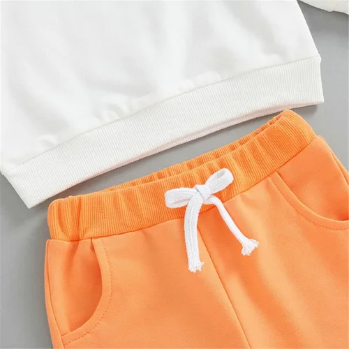 Vista 6 de Conjunto de 2 piezas de ropa de otoño de manga larga con cuello redondo y calabaza