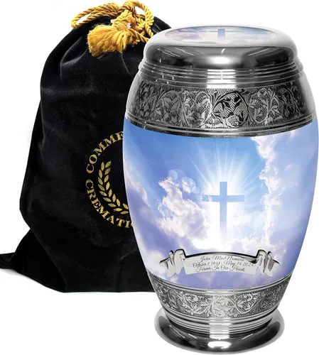 Vista 13 de Urna de cremación de cruz negra para cenizas hombre adulto – Urnas de cremación personalizadas para cenizas humanas, urnas decorativas para hombre