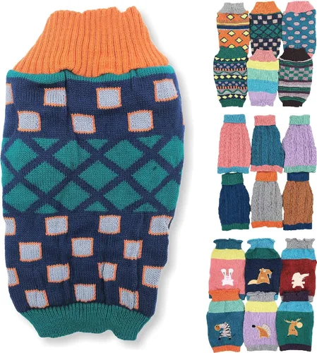 Vista 11 de Suéter de punto para perro, ropa de invierno cálida y suave para mascotas pequeñas y grandes (XL: longitud: 22 pulgadas, alce)