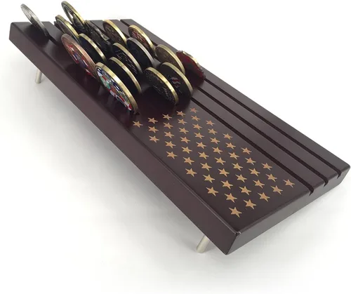 Vista 5 de Glamtune Soporte de monedas militar con bandera estadounidense (grande, 6 filas)