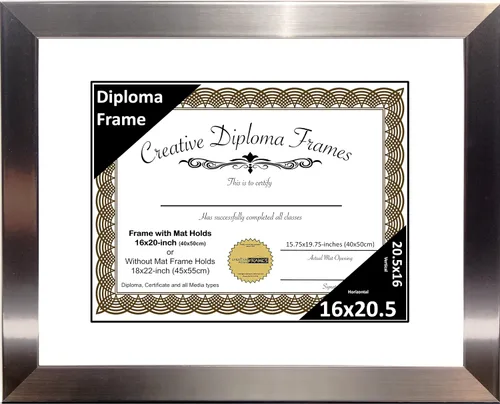 Vista 35 de Creative Picture Frames Carnegie - Marco de diploma de acero inoxidable con acabado de acero inoxidable de 6 x 8 pulgadas con caballete de vidrio