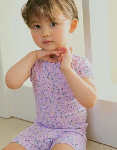Vista 2 de moimoln Ropa de dormir de algodón viscosa de bambú de primera calidad 6M-5T de manga corta para verano, ajuste ceñido, para bebés, niñas y niños