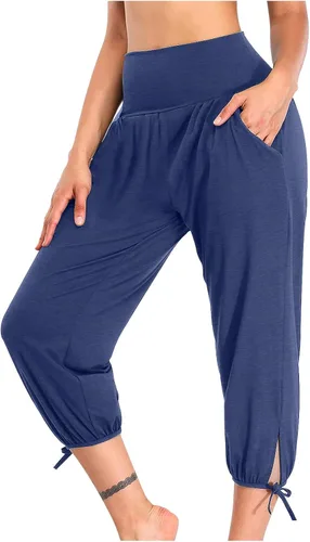 Vista 149 de Pantalones capri para mujer, estilo casual, de verano, elásticos, de cintura alta, pantalones de yoga, ajuste atlético, pantalones deportivos