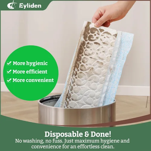 Vista 6 de Eyliden Trapeador grande de 16.5 pulgadas, 3 tipos de 22 paños desechables Verde