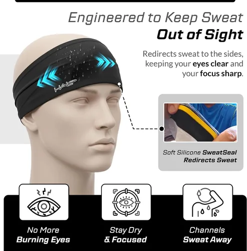 Vista 3 de Halo Headband Bandit - 4" Wide Pullover Sweatband for Both Women and Men