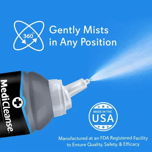 Vista 7 de MediCleanse Aerosol salino estéril para el cuidado posterior de perforaciones en pulverización de niebla fina, 7.5 onzas, todo natural, sin alcohol