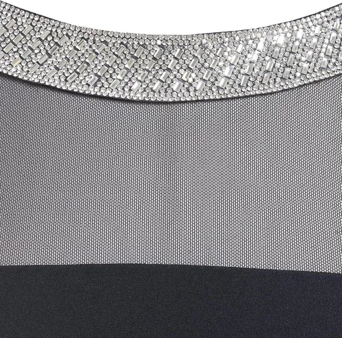 Vista 6 de Alex Evenings Vestido recto corto de talla grande para mujer con detalle de ilusión adornado