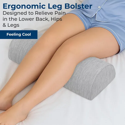 Vista 2 de 5 STARS UNITED Almohada de rodilla para dormir de espalda – Funda refrescante – Cojín de espuma viscoelástica para aliviar el dolor de ciática