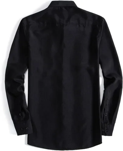 Vista 2 de VANCOOG Camisas de manga larga para hombre, casuales, elegantes y elegantes