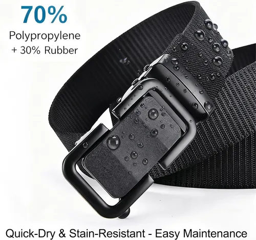 Vista 3 de Cinturón táctico de nailon para hombre, cinturón de trinquete para actividades al aire libre con hebilla de cinturón de seguridad resistente