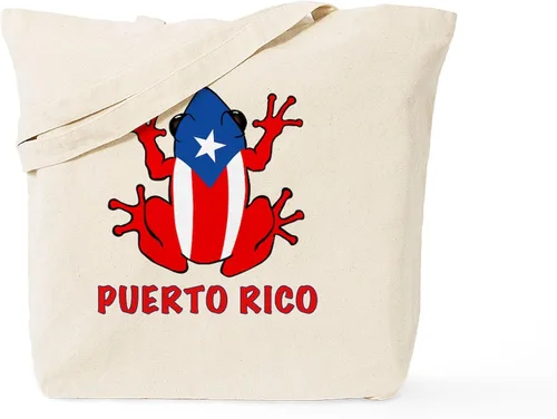 Vista 7 de CafePress Puerto Rico PR Coqui Tote Bag Bolsa de lona natural, bolsa de compras reutilizable