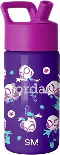Vista 49 de Simple Modern Kids Summit - Botella de agua con tapa con pajilla, vaso de acero inoxidable de 14 onzas con aislamiento para niñas, para la escuela