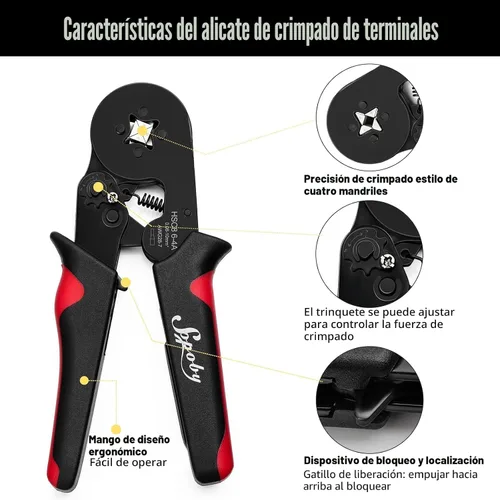 Vista 2 de Kit de herramientas de crimpado de virola - Sopoby Alicate de crimpado de virola (AWG 28-7) con kit de 1800 piezas de virolas de alambre Terminales
