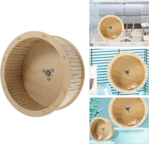 Vista 8 de balacoo Rueda de ejercicio silenciosa material de madera de calidad para hámster Chinchilla ardilla