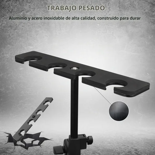 Vista 6 de Soporte de micrófono múltiple para soporte de micrófono, organizador de micrófono múltiple y pantalla para micrófonos con cable e inalámbricos