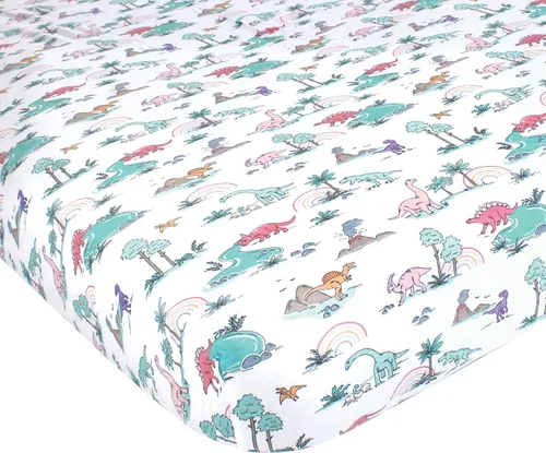 Vista 12 de Hudson Baby Sábana bajera ajustable unisex de algodón para cuna, avión, talla única
