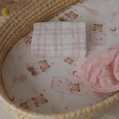 Vista 5 de Gllquen Baby Sábanas de muselina para moisés, 3 unidades, algodón suave