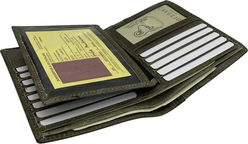 Vista 5 de MARSHAL Bifold - Cartera de piel auténtica con bloqueo RFID para hombres, ranuras para tarjetas, 2 compartimentos para billetes, ventanas