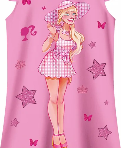 Vista 3 de Vestido de película de muñeca, disfraz de cumpleaños rosa para disfraz de fiesta de niños